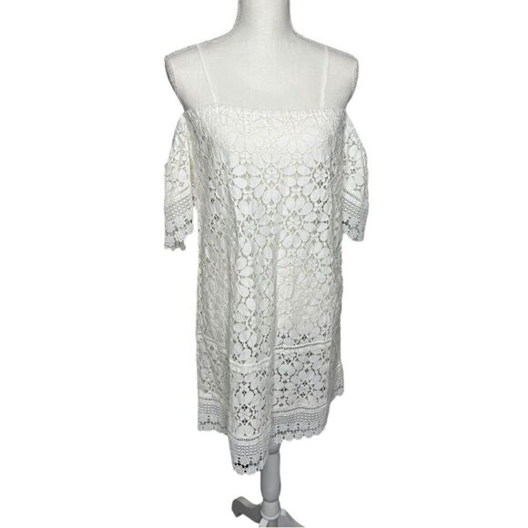 SOLITAIRE SWIM White Lace Cover Up Dress. Size Small NWOT - Picture 1 of 7